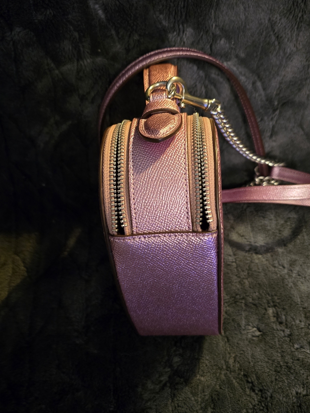 Coach Metallic Pink Heart-Shaped Mini Crossbody - Picture 3 of 7
